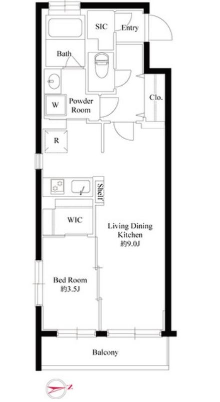 ハーモニーレジデンス新宿四谷　112号室　間取り