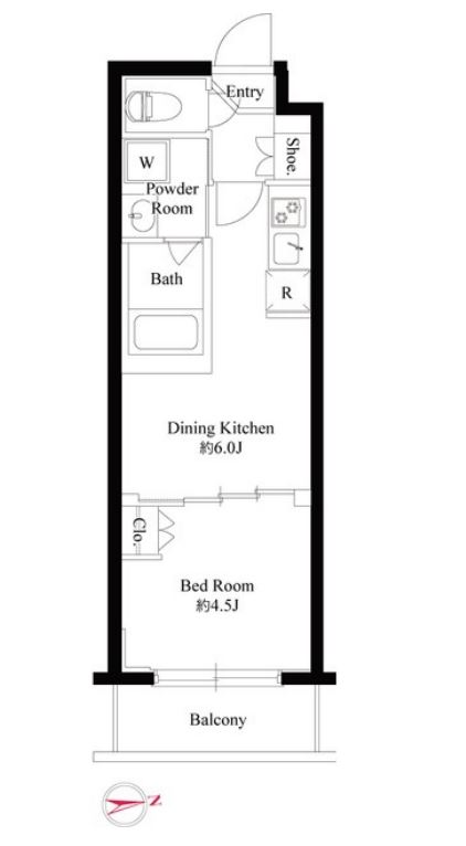 ハーモニーレジデンス新宿四谷　507号室　間取り