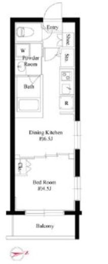 ハーモニーレジデンス新宿四谷　201号室　間取り