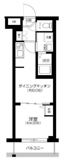 ハーモニーレジデンス新宿四谷　306号室　間取り