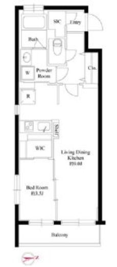 ハーモニーレジデンス新宿四谷　313号室　間取り