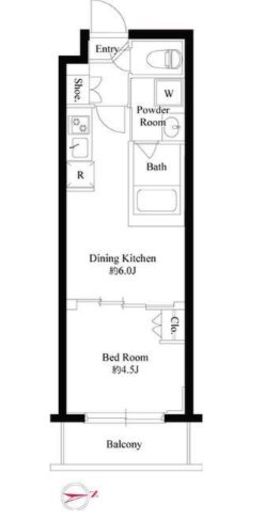ハーモニーレジデンス新宿四谷　407号室　間取り