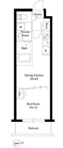 ハーモニーレジデンス新宿四谷　507号室　間取り