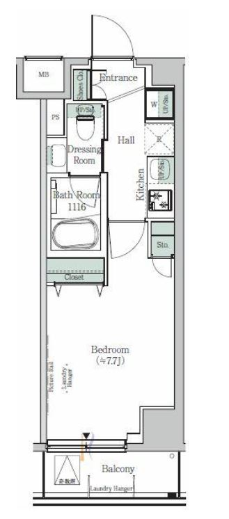 ワンルーフレジデンス木場ウエスト　210号室　間取り