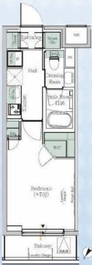 One ROOF Residence Kiba West　104号室　間取り