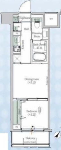 One ROOF Residence Kiba West　703号室　間取り