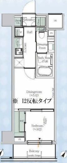 ONE ROOF RESIDENCE KIBA WEST　806号室　間取り