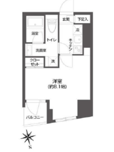 グランパセオ市谷甲良町　1002号室　間取り