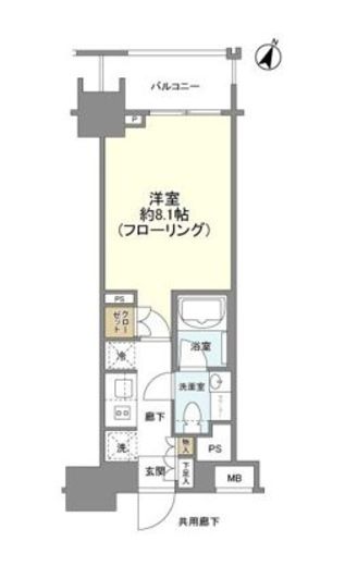 クレヴィア新宿若松町　505号室　間取り