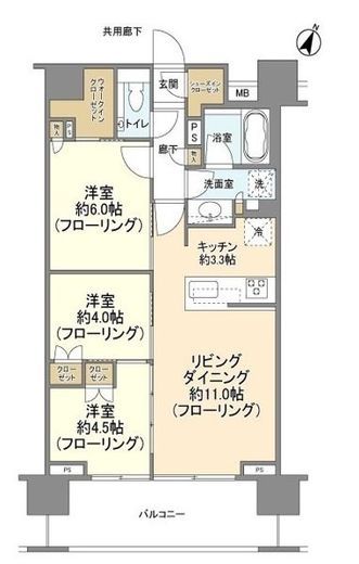 クレヴィア新宿若松町　813号室　間取り