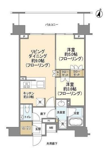 クレヴィア新宿若松町　903号室　間取り