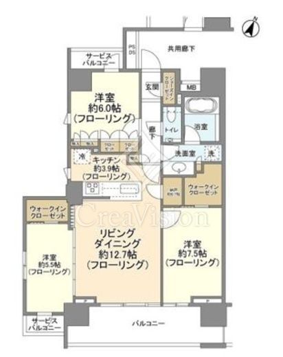 クレヴィア新宿若松町　309号室　間取り