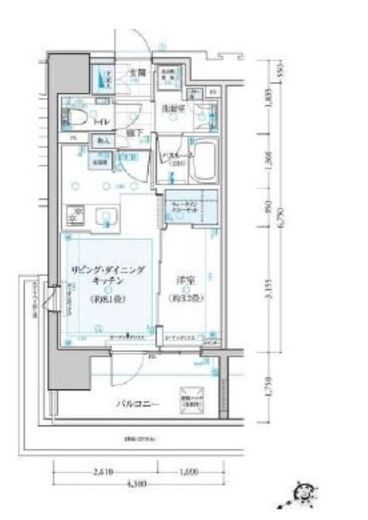 クリオ市谷柳町　1001号室　間取り