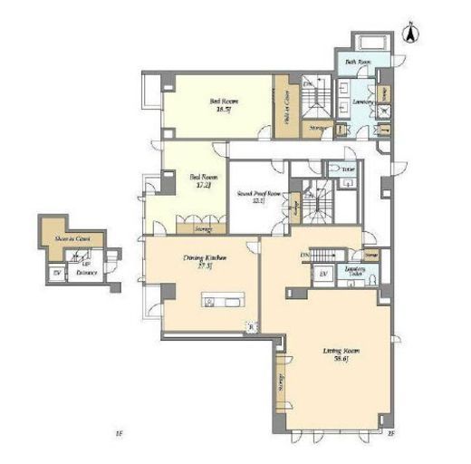 Prestige Residence白金長者丸 (プレステージレジデンス白金長者丸)　202号室　間取り