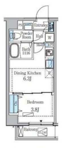 プライムブリス門前仲町　701号室　間取り