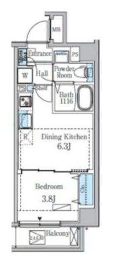 プライムブリス門前仲町　702号室　間取り