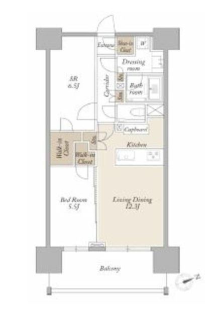 LIGHT TERRACE 新宿御苑　1504号室　間取り