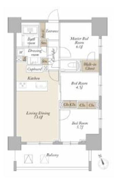 LIGHT TERRACE 新宿御苑　402号室　間取り