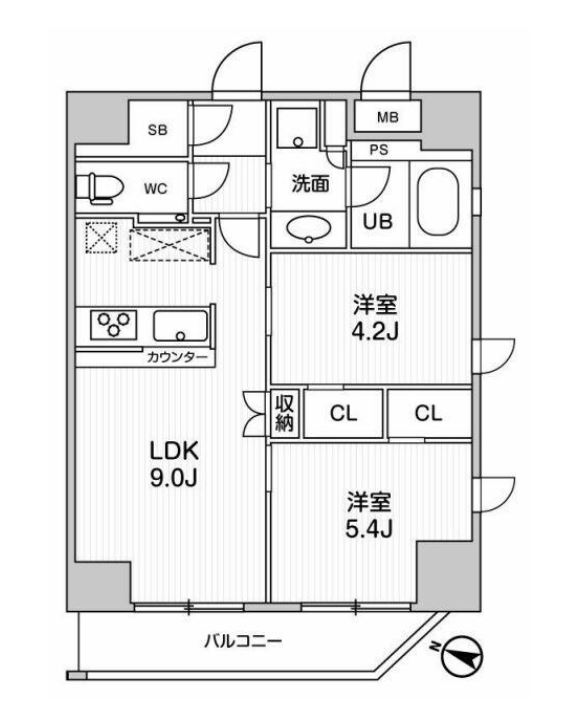江戸川橋ステーションレジデンス　1102号室　間取り