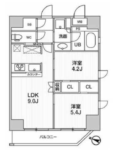 江戸川橋ステーションレジデンス　1102号室　間取り