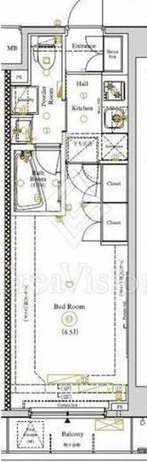 アクサス武蔵小山アジールコート　107号室　間取り
