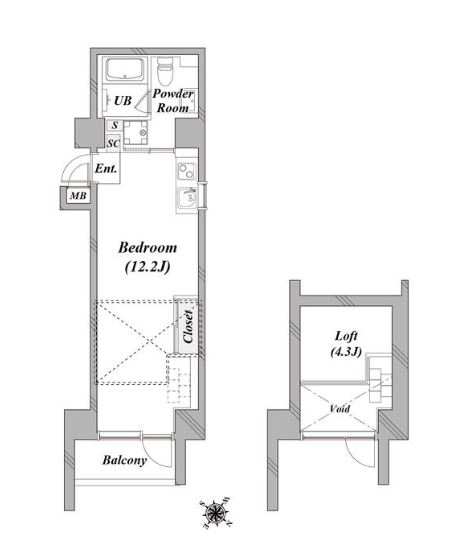 taliesin CY　201号室　間取り