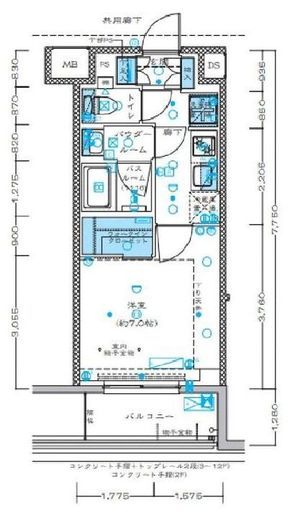 プレミスト月島　705号室　間取り