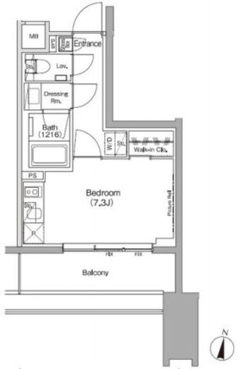 ザ・パークハビオ代々木初台　504号室　間取り