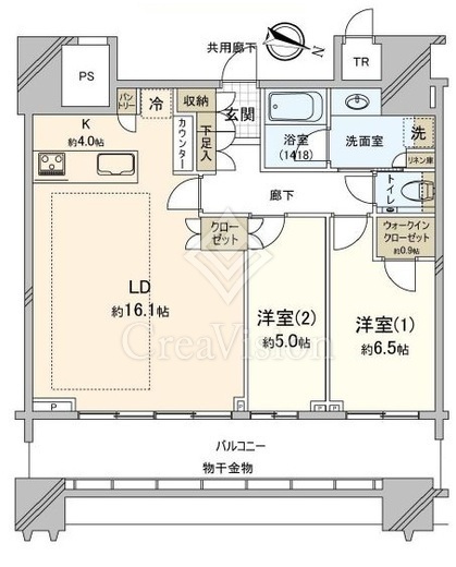 パークコート文京小石川ザ・タワー　1305号室　間取り