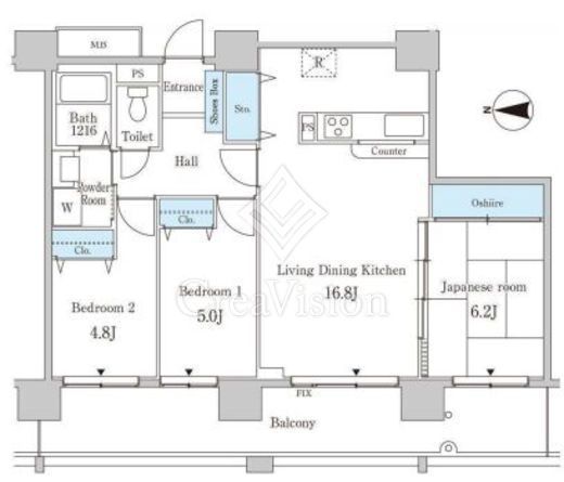 セルリアンホームズ勝どき　1207号室　間取り