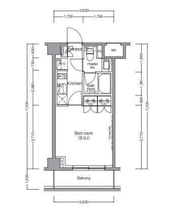 ディームス麻布狸穴町　413号室　間取り