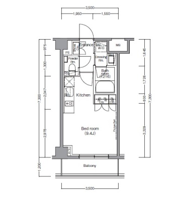 ディームス麻布狸穴町　504号室　間取り