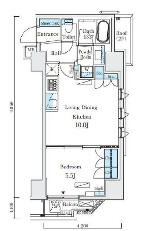 グレイスコート岩本町（旧：ベルファース岩本町）　403号室　間取り