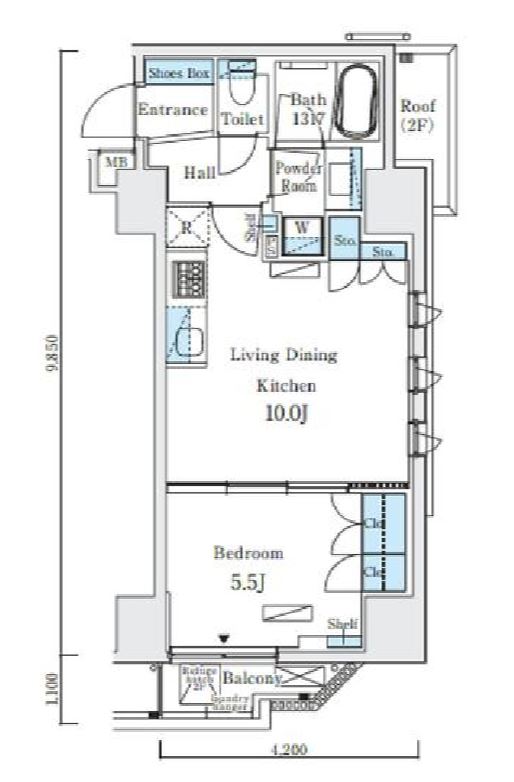 グレイスコート岩本町（旧：ベルファース岩本町）　603号室　間取り
