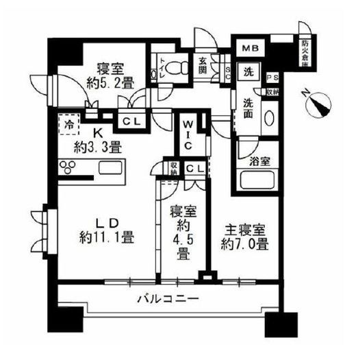 ドレッセ都立大学　2F2号室　間取り