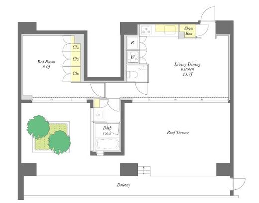 プライムメゾン早稲田通り　1102号室　間取り
