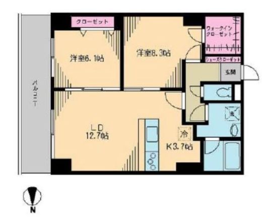 クレドラテース白河　705号室　間取り