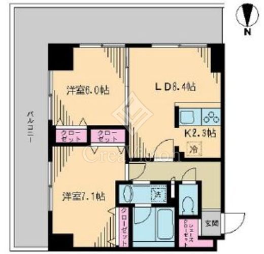 クレドラテース白河　702号室　間取り