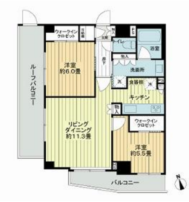 フレシア中目黒　703号室　間取り