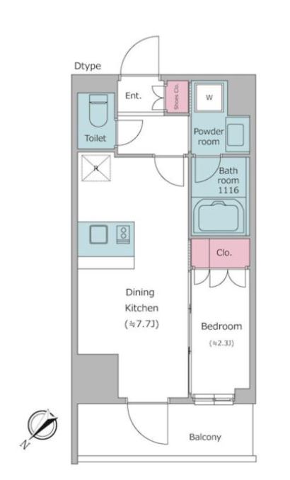 レジディア都立大　806号室　間取り