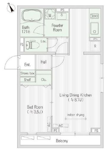 スクエア市谷河田町ヒルサイド　402号室　間取り
