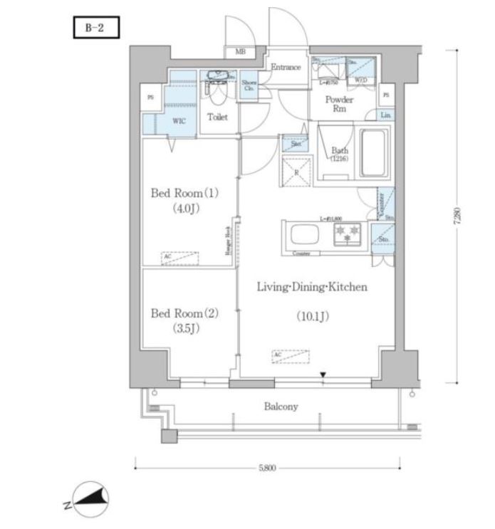 アーバネックス戸越　1101号室　間取り