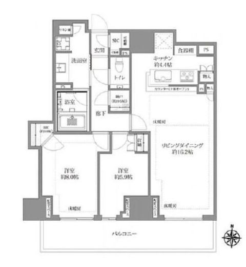 ザ・パークハウス三田タワー　1704号室　間取り