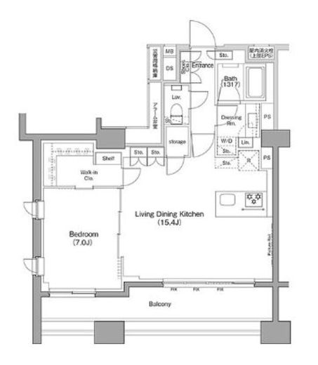ザ・パークハビオ木場　1501号室　間取り