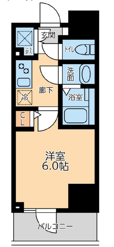 プライマル品川大森海岸　1402号室　間取り