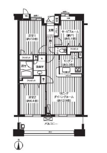パークビューステージ東陽町　1004号室　間取り