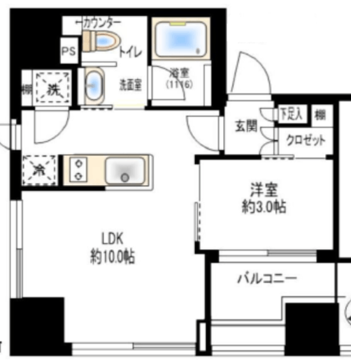 パークリュクス銀座8丁目mono　601号室　間取り