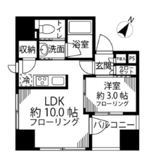 パークリュクス銀座8丁目mono　901号室　間取り