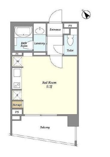 テラス八丁堀　202号室　間取り