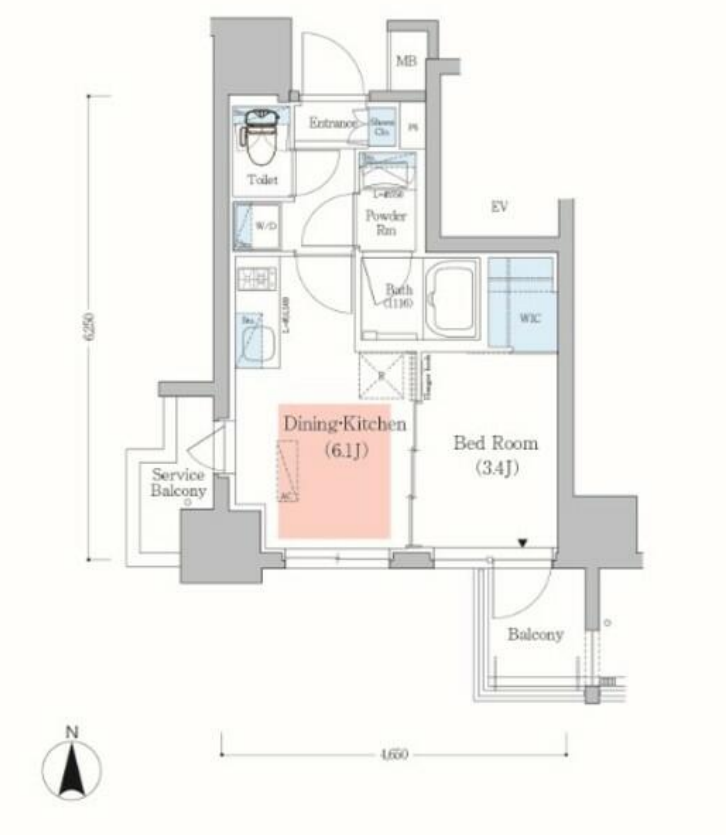 アーバネックス深川木場　1305号室　間取り